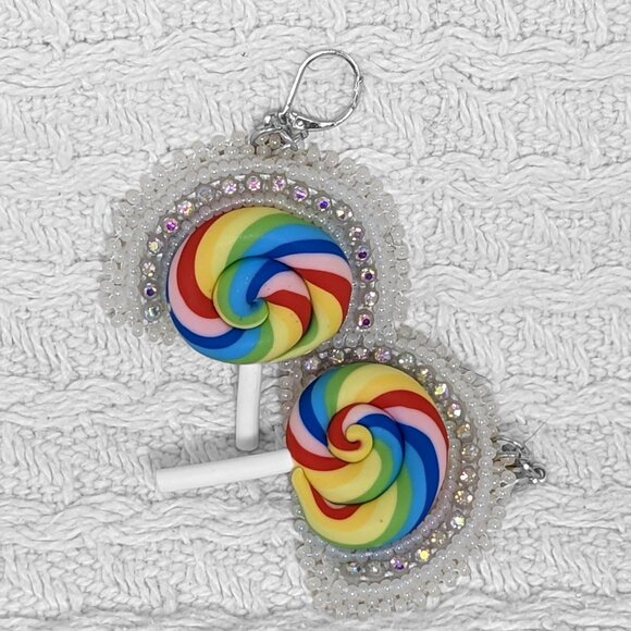 Lollipop Beaded Dangle Earrings - Picture 3 of 3